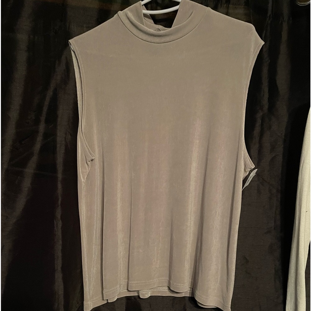 Silver gray mock turtleneck